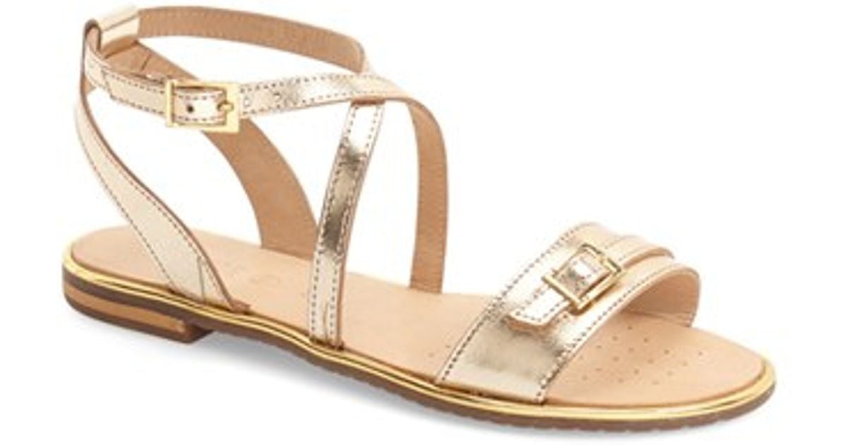 Geox Leather 'sozy' Sandal in Gold 