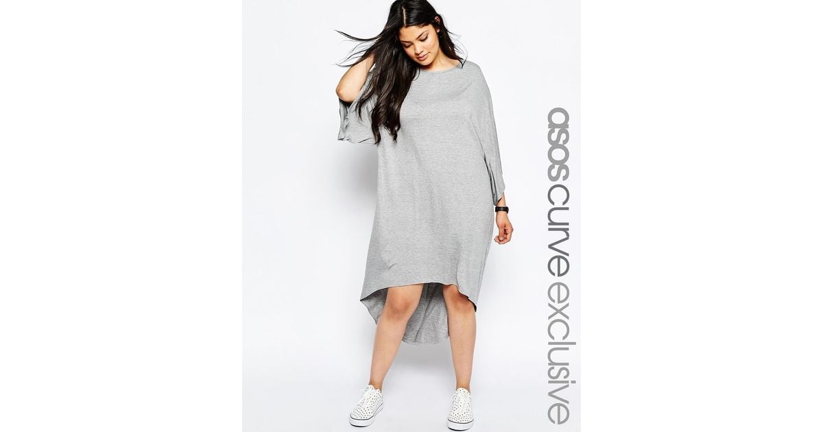 dip hem shirt dress Yumi Blue Leaf Print Dip Hem Midi Shirt Dress by Yumi