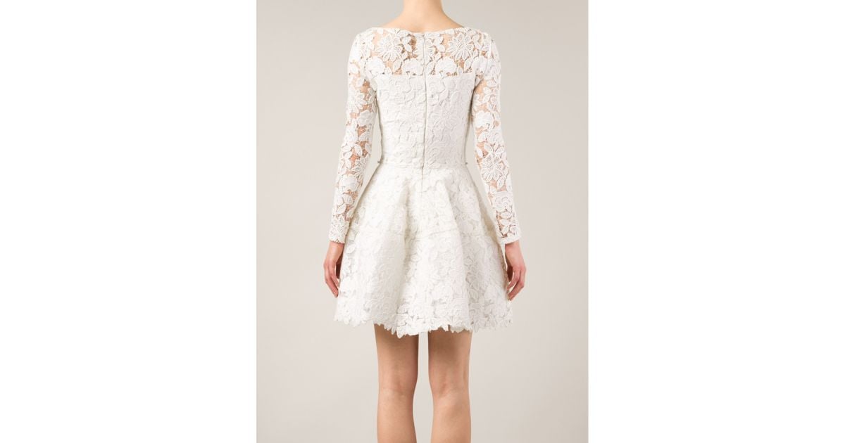 oscar de la renta white lace dress