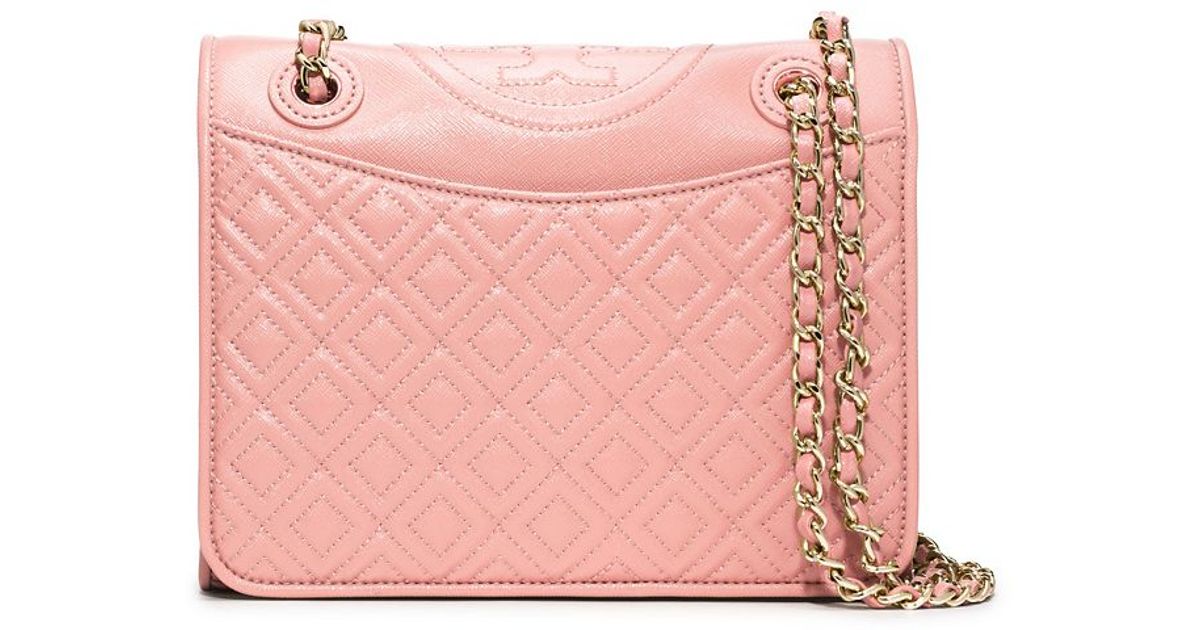 Tory Burch Pink Fleming Patent Medium Bag