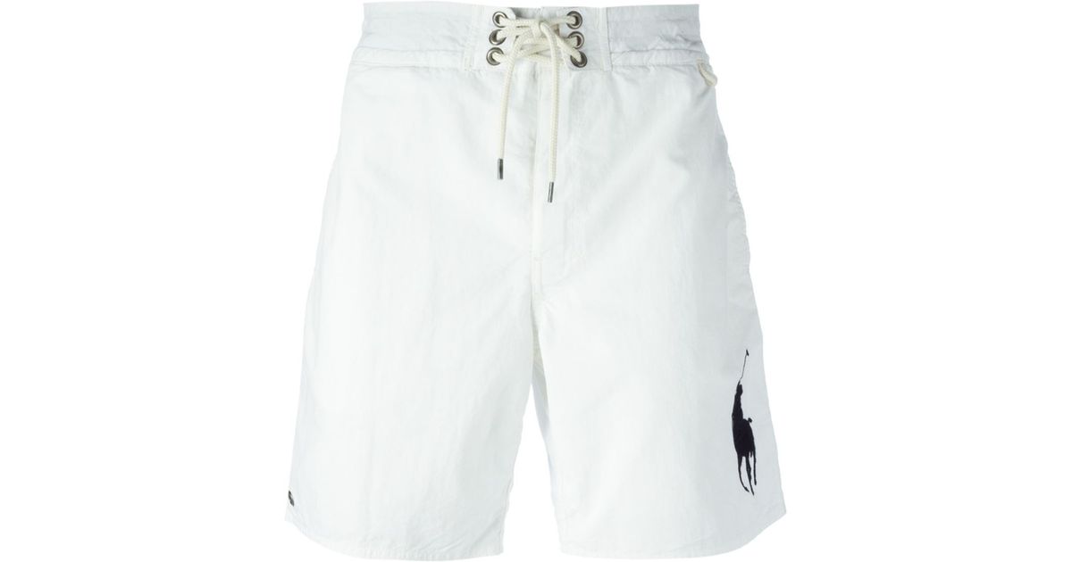White polo ralph lauren shorts cheap