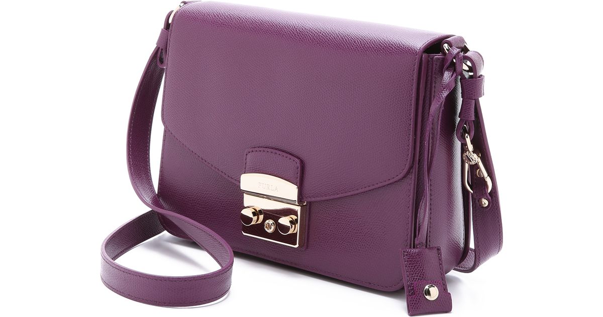 Furla Purple Metropolis Shoulder Bag Aubergine