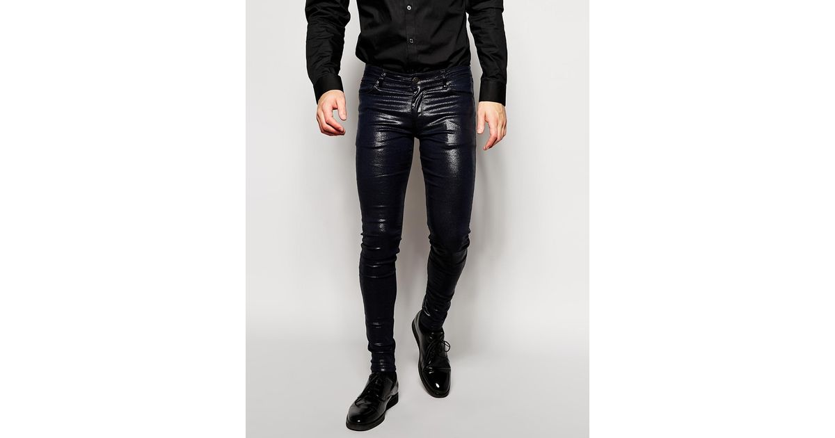 shiny coated jeans
