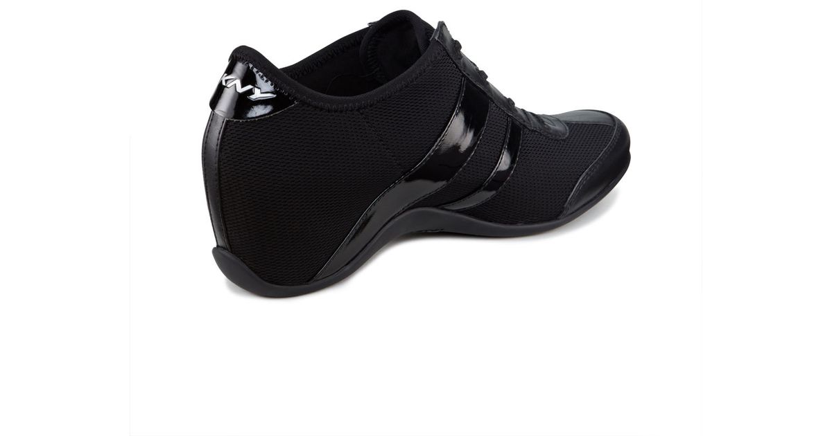 dkny black wedge sneakers