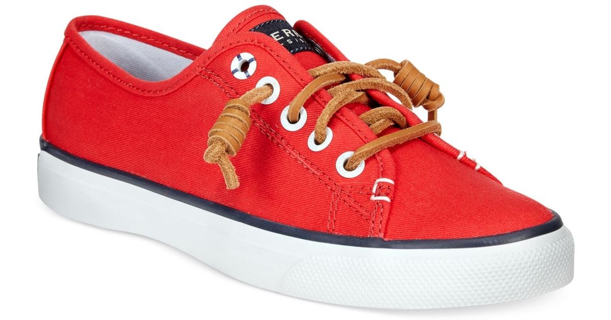 Sperry Top-Sider Women's Seacoast Canvas Sneakers in Red | Lyst