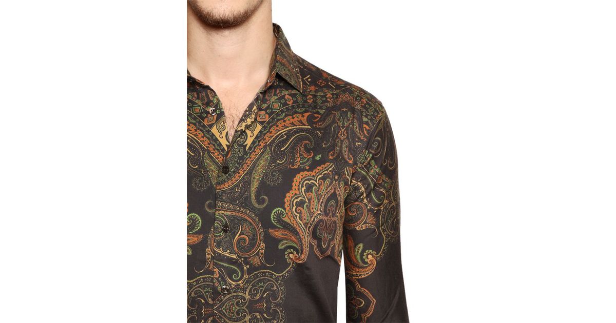 Etro Paisley Printed Cotton Shirt for Men | Lyst