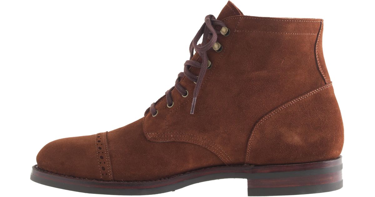 suede cap toe boots