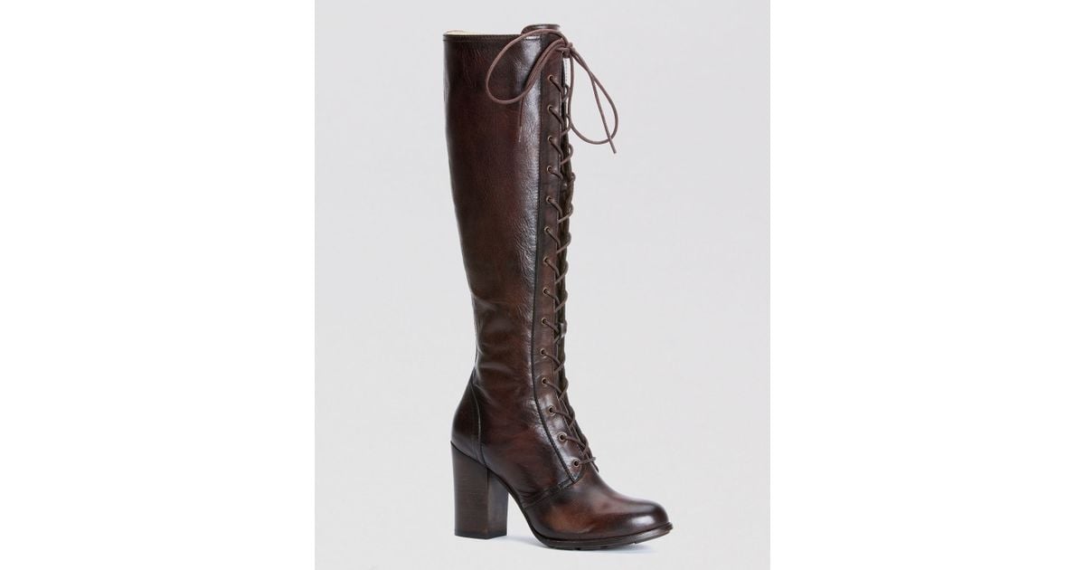 frye parker tall lace up boots
