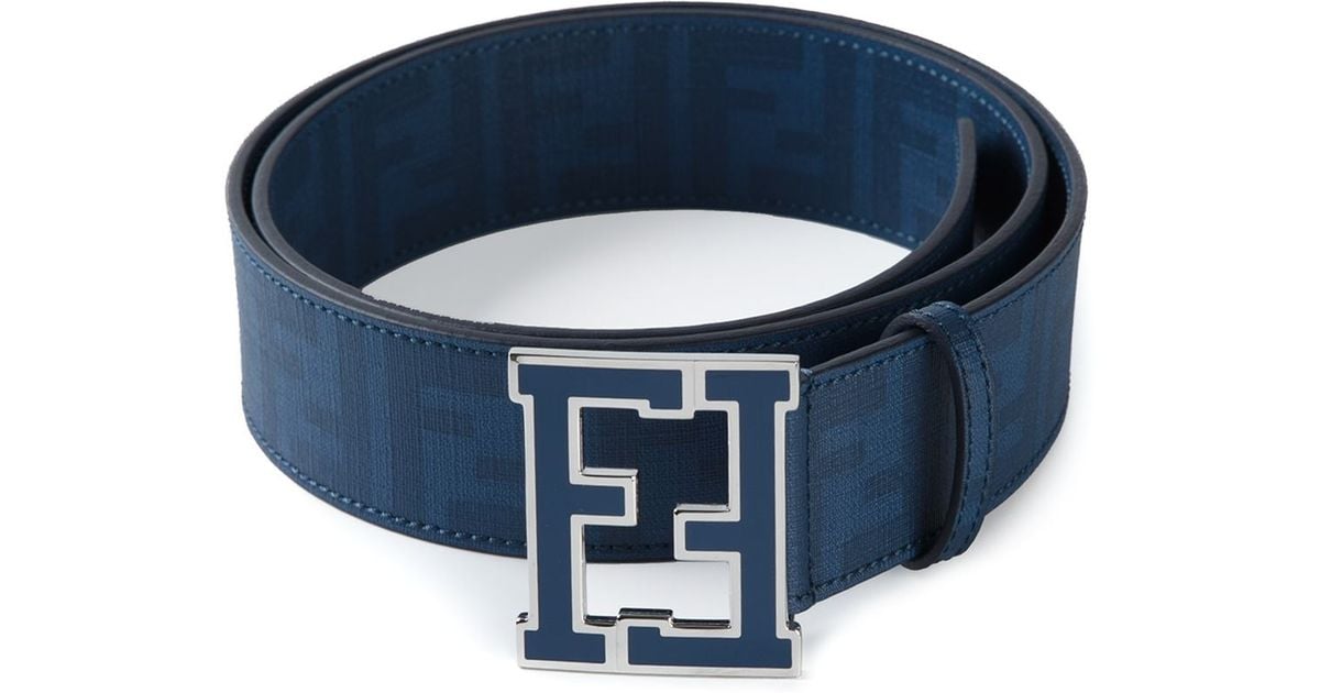 Fendi Ff Logo Buckle Belt in Blue for 