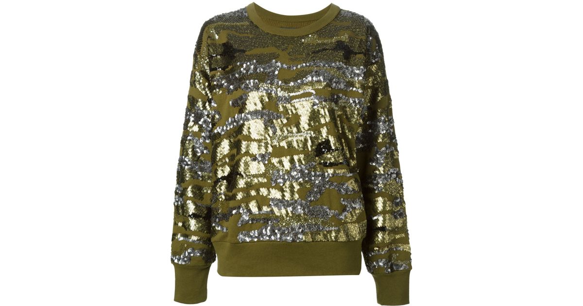 green sequin sweater