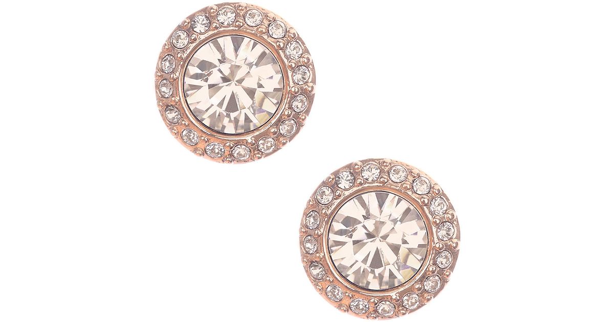 Givenchy Pink Rose Goldtone And Swarovski Crystal Stud Earrings Givenchy Pink Rose Goldtone And Swarovski Crystal Stud Earrings