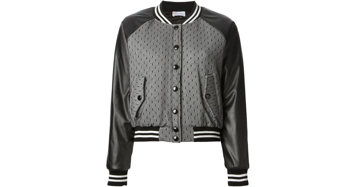 RED Valentino Tulle Bomber Jacket in Grey (Gray) - Lyst
