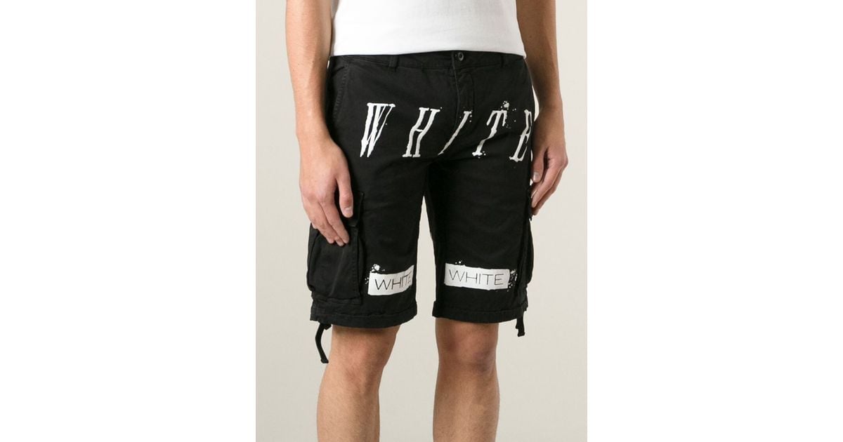 off white cargo shorts