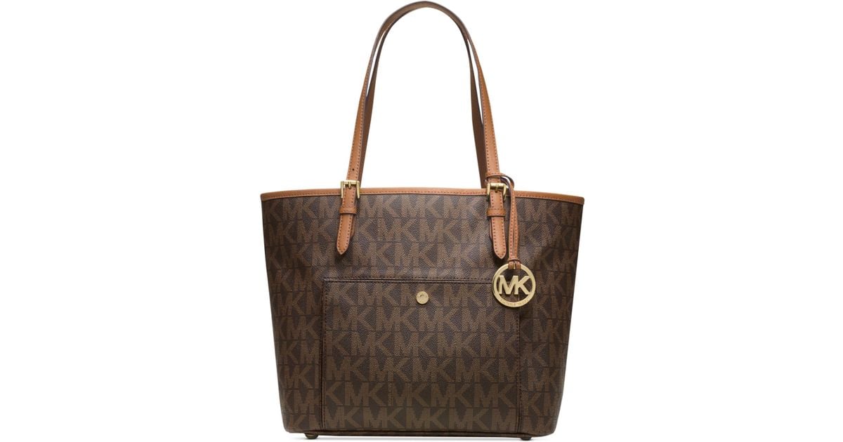 mk jet set snap pocket tote