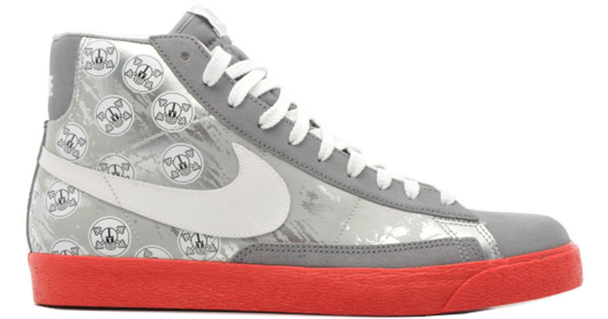 silver nike blazers