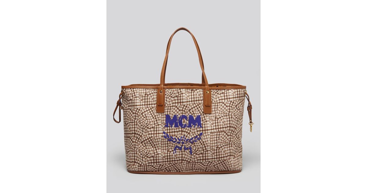 mcm liz large shopper bag cognac