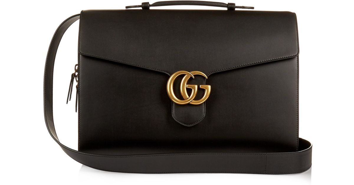 gucci men's briefcase black