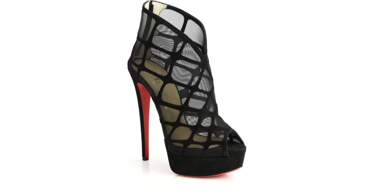 christian louboutin spike leather open toe boots