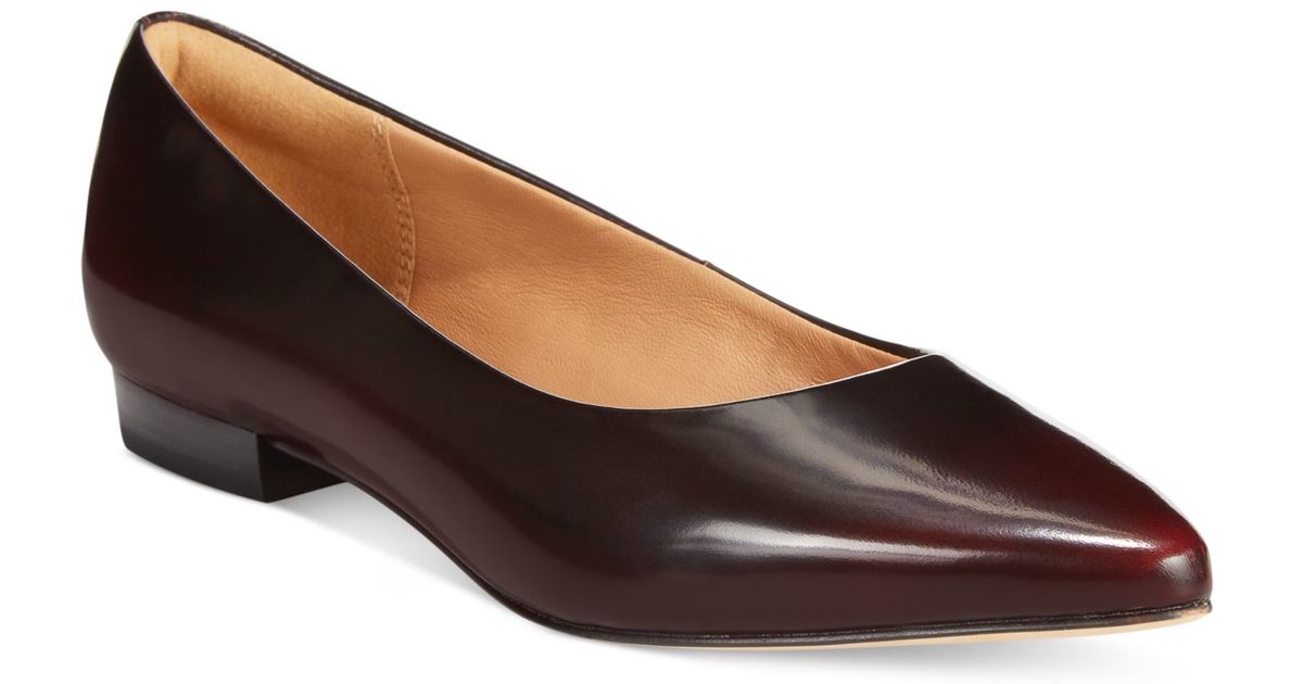 burgundy pointed flats