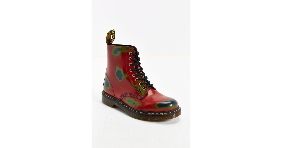 Dr. Martens Pascal 8-eye Rub Off Boot in Red for Men | Lyst