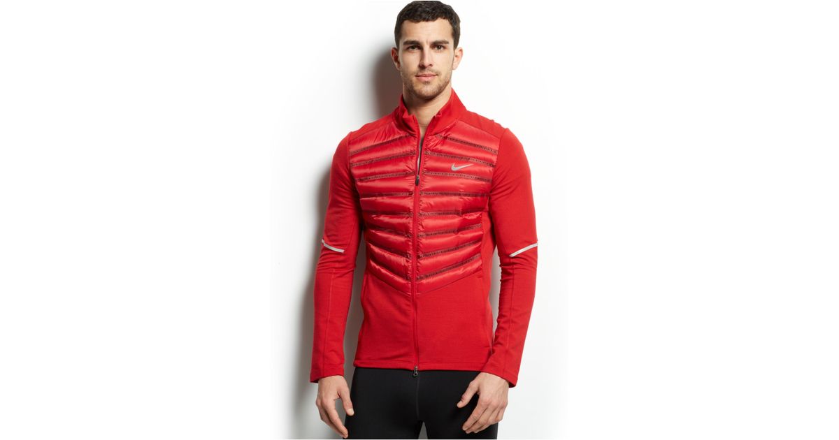 Nike Aeroloft Hybrid Down Jacket in Red for Men | Lyst