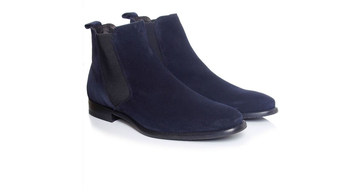 navy blue chelsea boots mens