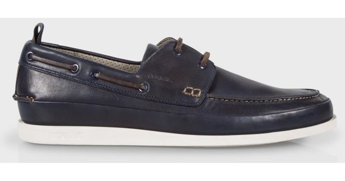 Navy Leather 'branca' Boat Shoes 