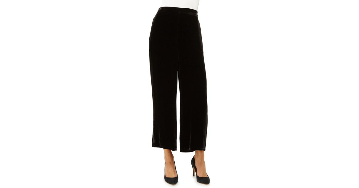 eileen fisher black velvet pants