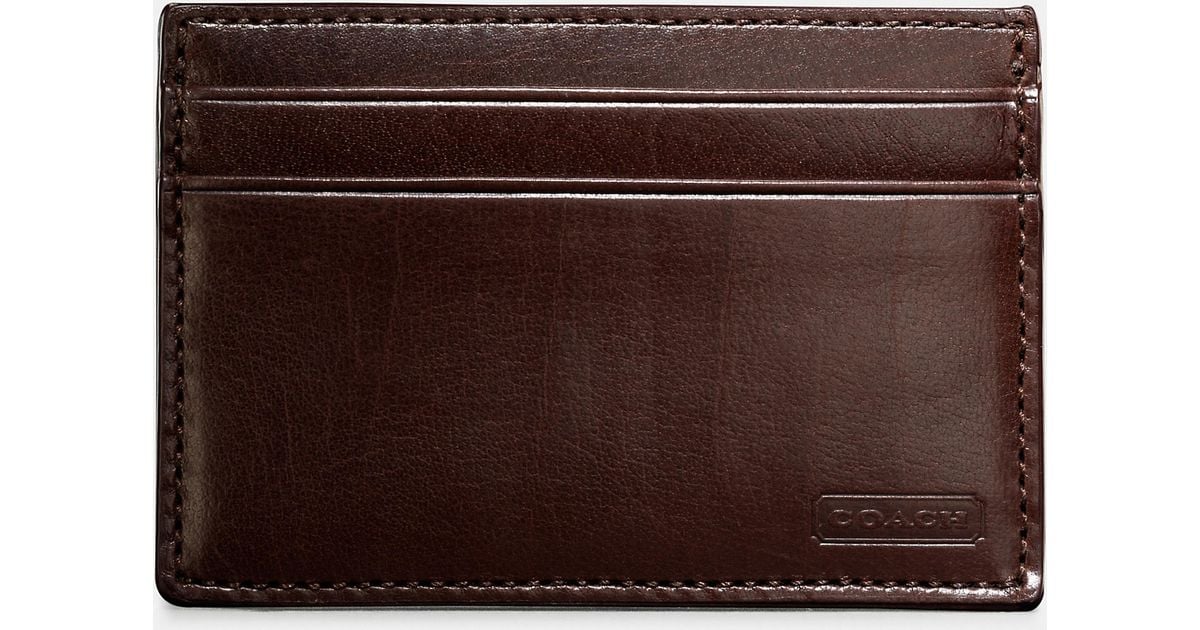 COACH Slim Buffalo Card Case in Mahogany (Brown) for Men Lyst