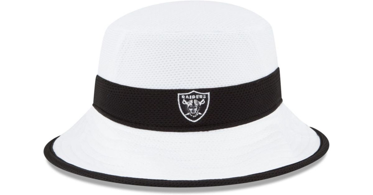 KTZ Oakland Raiders Training Camp Official Bucket Hat in White for Men ...
