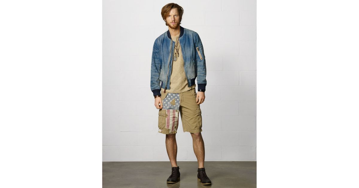 Ralph Lauren Distressedflag Cargo Shorts in Natural for Men Lyst