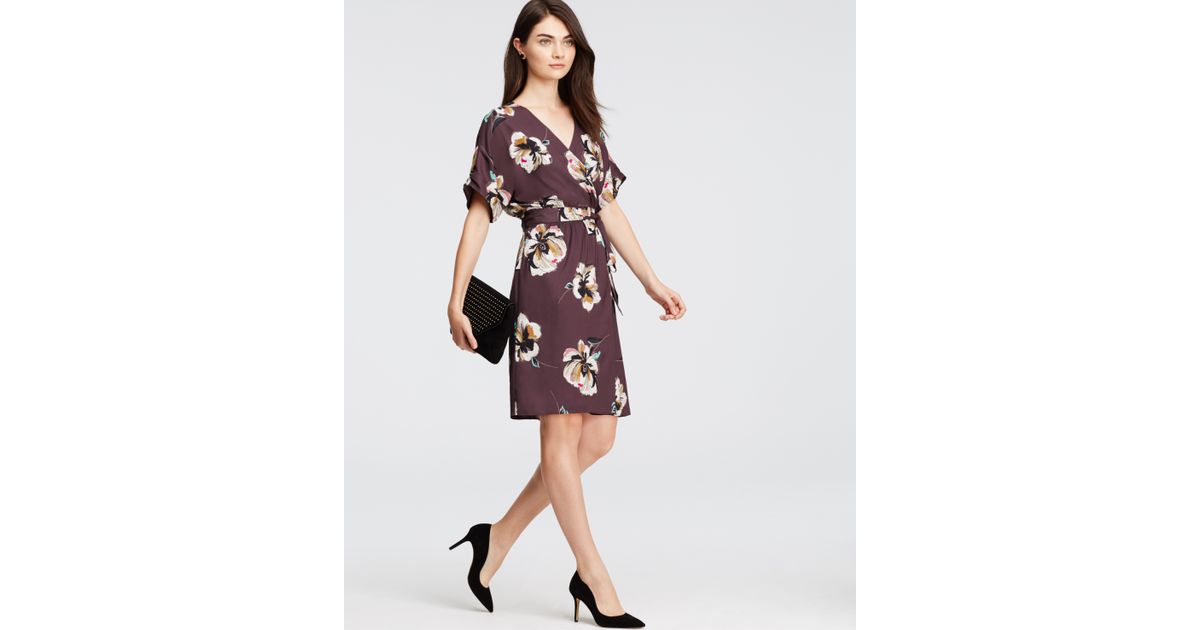 ann taylor floral wrap dress