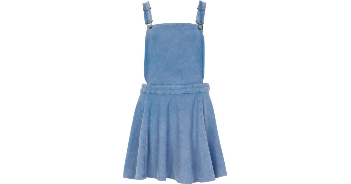 denim skater pinafore dress