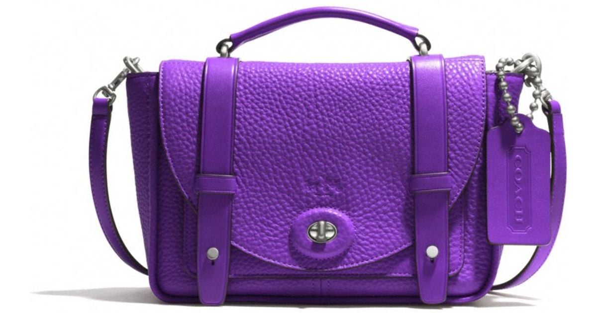 Leather crossbody bag Coach Purple in Leather - 31309935