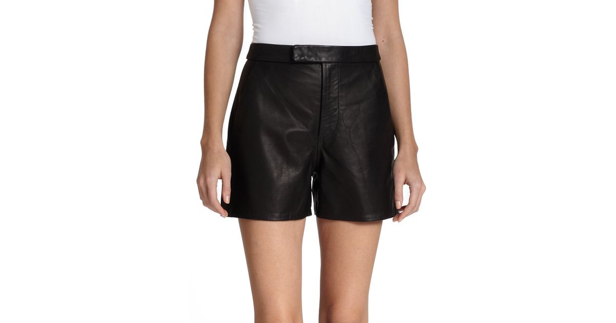 Polo Ralph Lauren Leather Shorts in Black | Lyst