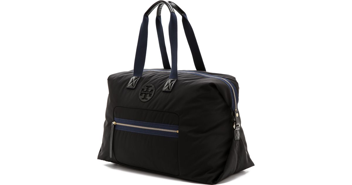 Lyst Tory Burch Soft Nylon Weekender Bag In Black