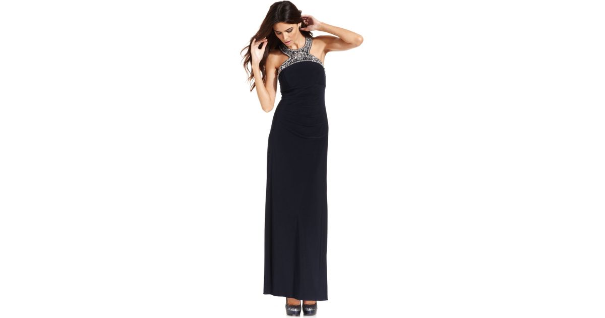xscape navy blue gown