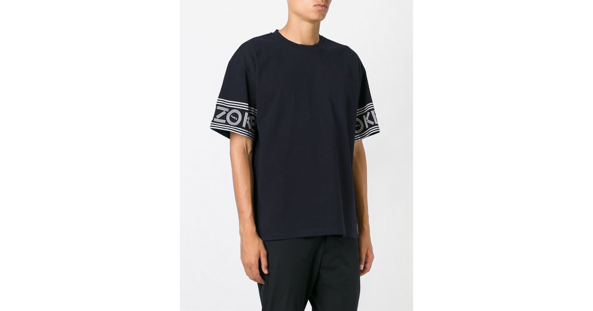 KENZO Printed Sleeve T-shirt in Blue for Men - Lyst