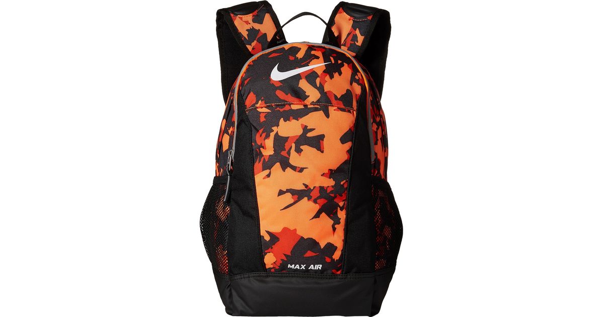 orange and black nike backpack