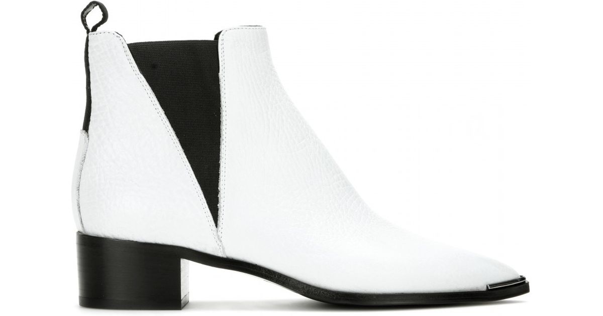 acne white boots