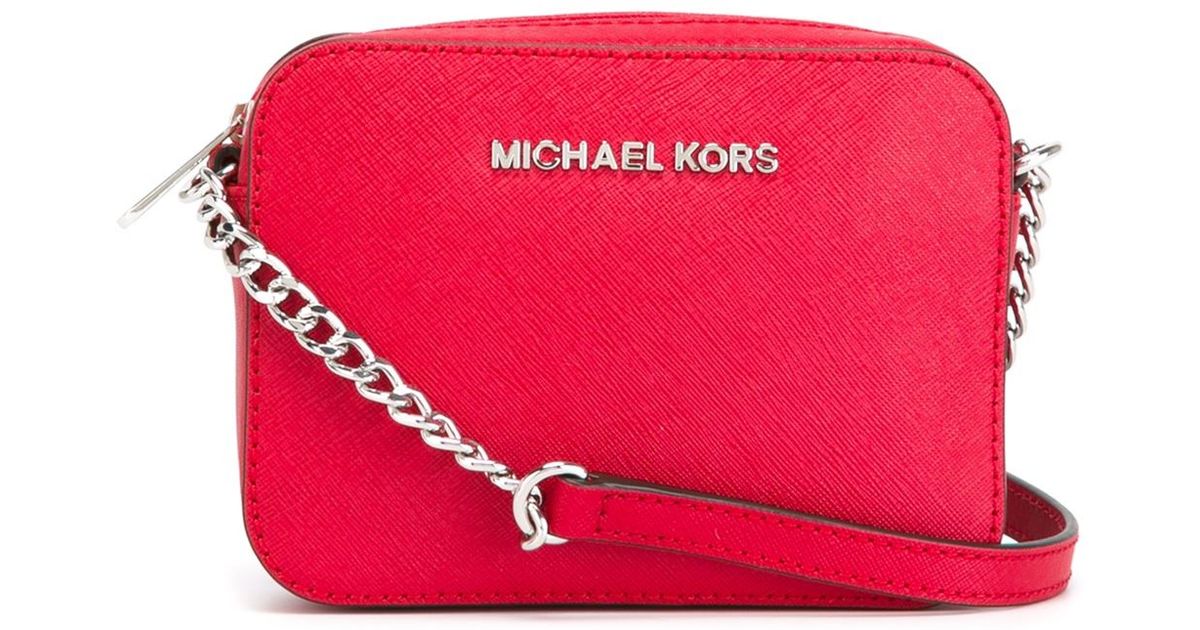 MICHAEL Michael Kors Jet Set Travel Mini Cross-Body Bag in Red | Lyst