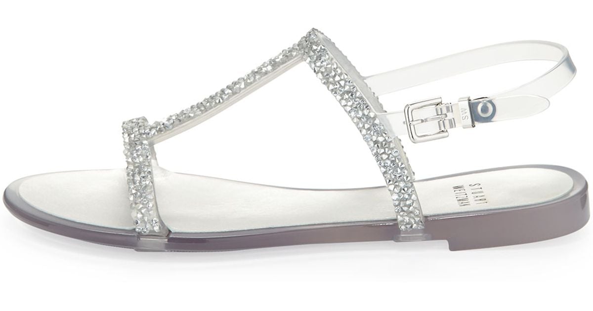 stuart weitzman crystal jelly sandals