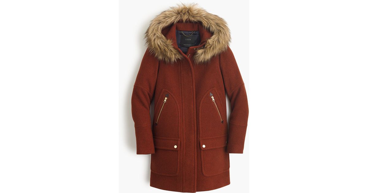 J Crew Tall Chateau Parka In Stadium Cloth In Brown Lyst
