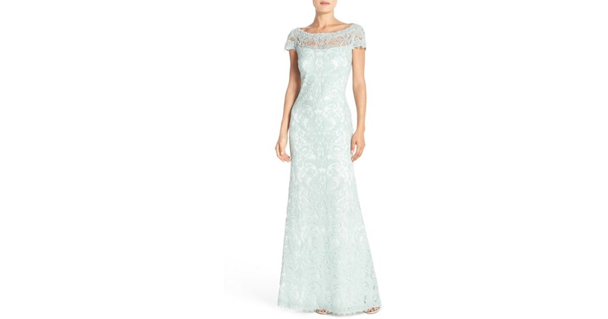 tadashi shoji green gown