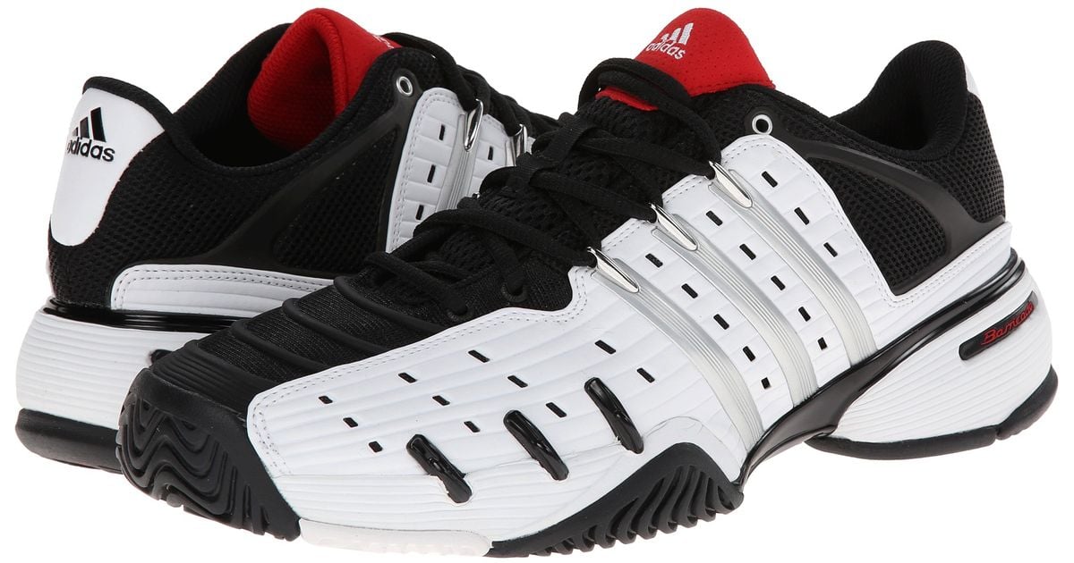 adidas barricade v classic white black men's shoe
