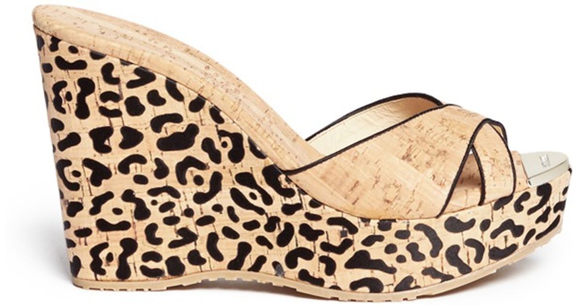 leopard sandals wedge