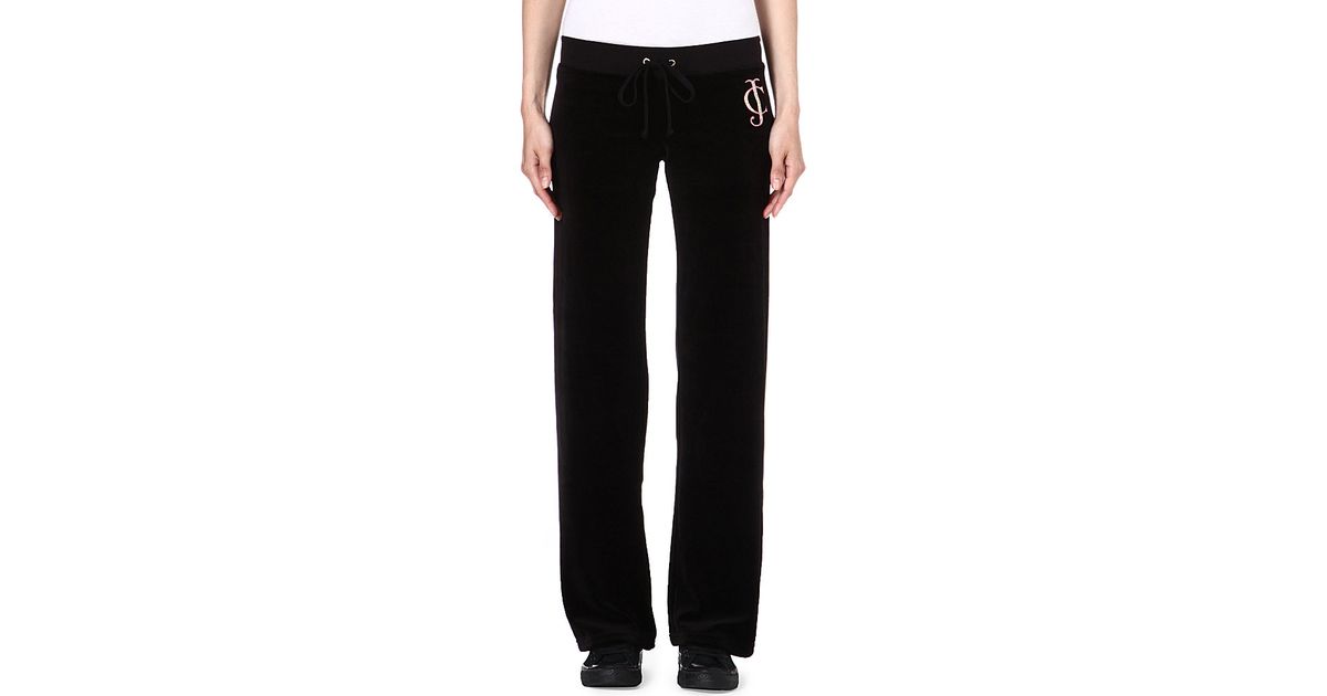 juicy couture diamante velour joggers black