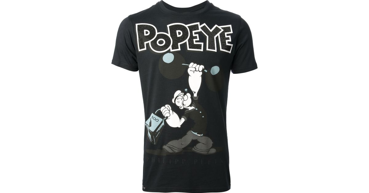 Philipp Plein Popeye Tshirt in Blue for 