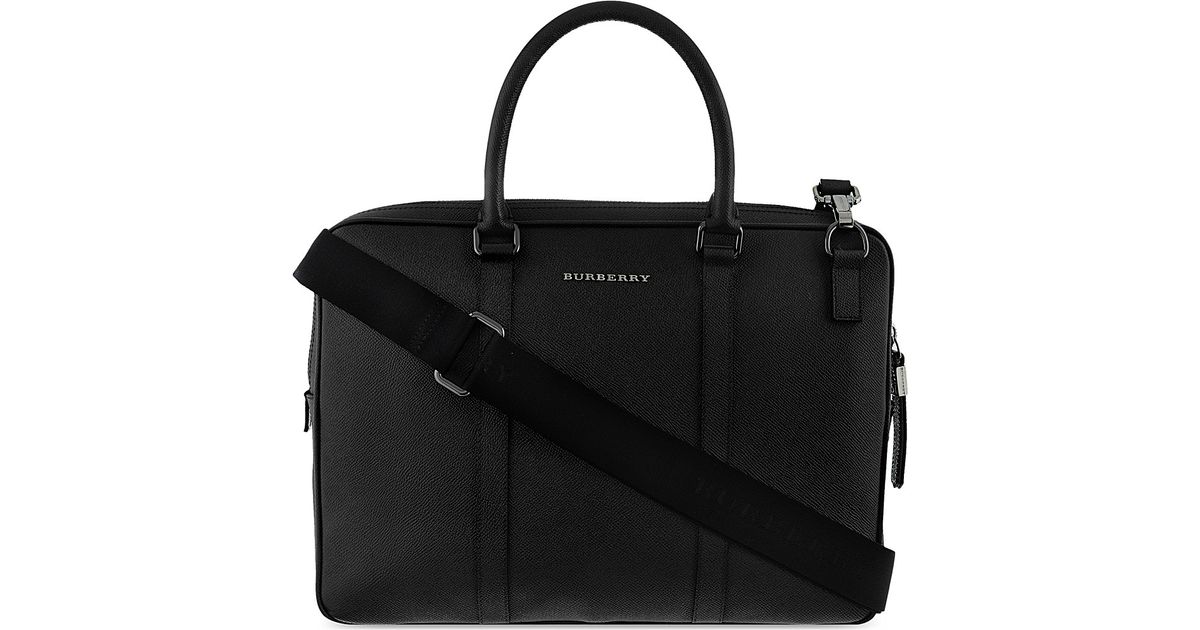 Burberry Newburg Leather Laptop Bag - For Women in Black | Lyst UK