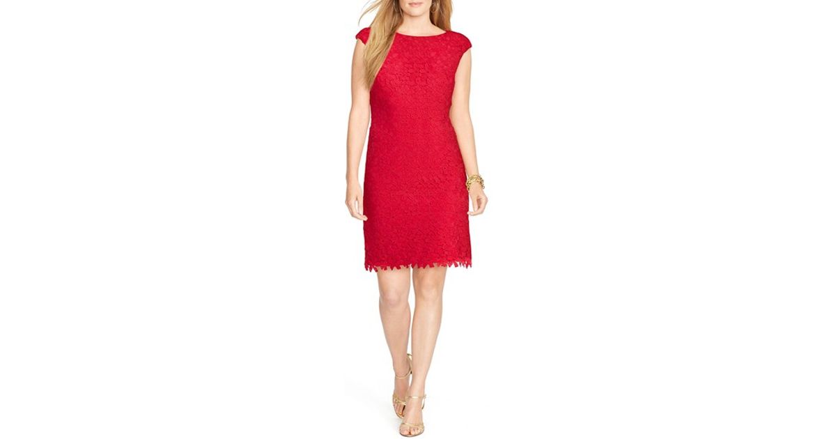 lauren ralph lauren floral lace dress